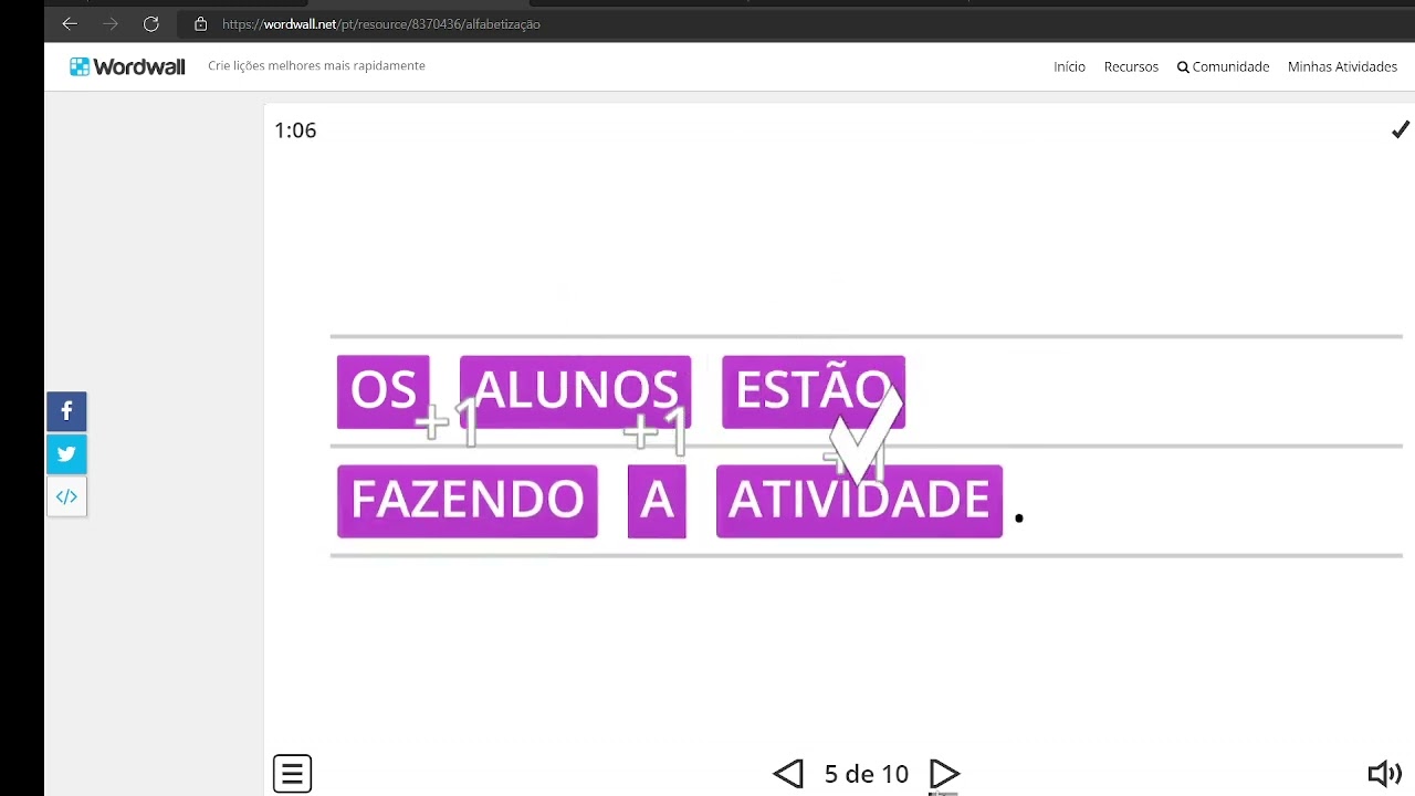 Alfabetização - Aula 62 - Jogando no wordwall. 